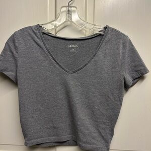 Target Gray V-Neck Crop Top